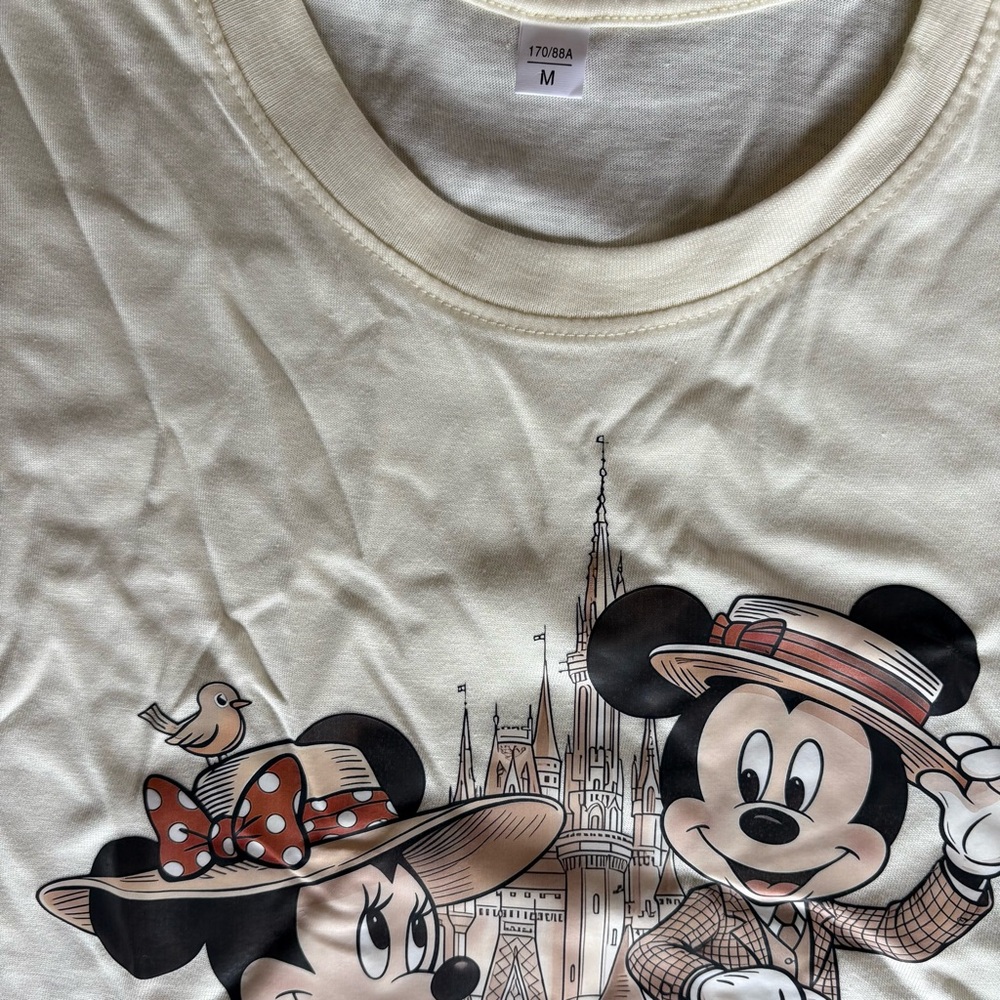 Disney Mickey Minnie Mouse Main Street Walt Disney World T-shirt Retro M NEW! - Picture 5 of 5